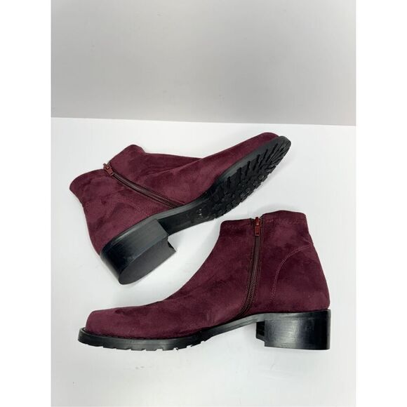 Ron White Boots Size 5.5US 36EUR Wine Giorgi Stretch Side Zip Ankle Booties - Picture 6 of 12